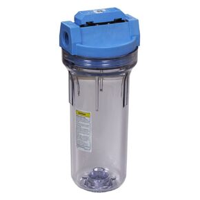 Pentair Pentek 150166 Valve-In-Head Filter Housing, 3/4" NPT #20 Standard Water Filter Housing with Pressure Relief Button, 20-Inch, Black/Blue
