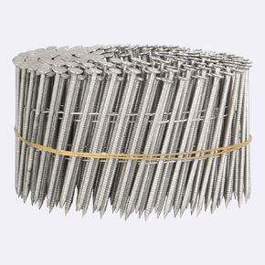 Stainless Steel Siding Nails - 1-1/4x0.09 Ring Shank 15 Degree Coils, 3600 Count Small Cap Coil Roofing Ring Shank Siding Nails for Cedar Siding and Fencing, Etc