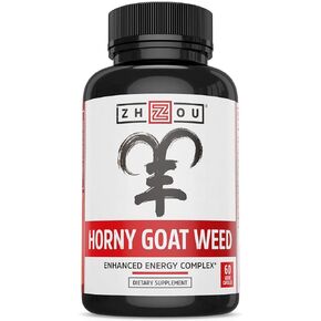 Zhou Premium Horny Goat Weed Extract with Maca & Tribulus | Enhanced Energy Complex for Men & Women | 30 Servings, 60 Veggie Capsules