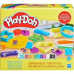 Play-Doh Numbers and Shapes Playset with 17 Tools and 20 Compound Sticks, Kids Arts and Crafts Toys for 3 Year Old Girls and Boys and Up