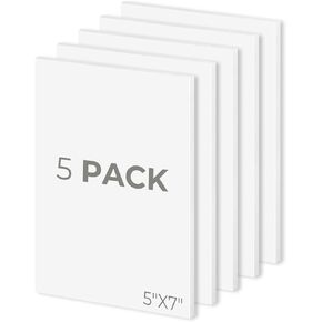 Mat Board Center, Pack of 5, 5X7 Foam Boards, Acid Free White Foam Core Boards for Mounting, Crafts, Display, Presentation and Projects, 1/8'' Thick