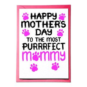 Mother's Day Card From Cat, Purrrfect Mommy, from Furbabies, Kittens, Furry Child, Mother Day Gift For Cat Mom, Mammy