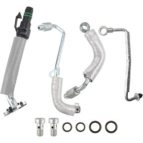 AUTOKAY Turbo Charger Coolant Return Hose Line Fit For Chevy Cruze Sonic Trax for Buick Encore GM1.4L 4Pcs Turbo Oil Return Drain & Oil Feed Pipe Kit 55567067