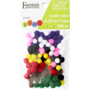 Pom Poms - Black - 5mm - 100 Piece pom poms Arts and Crafts - Black Pompoms for Crafts - Craft pom poms - Puff Balls for Crafts