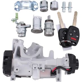 MOTOKU Ignition Switch Cylinder Lock Steering Starter Housing Fuel Cap Handrail Glove Box Emergency Door Lock with 48 Chips Immobilizer Keys Full Lock Set for Honda Accord 2003-2007