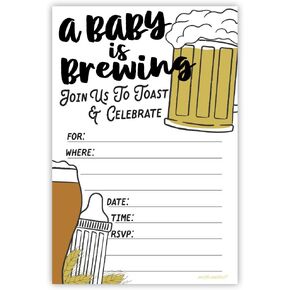 Baby is Brewing Baby Shower Invitations (20 Count) with Envelopes