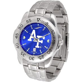SunTime Men's NCAA Team Sport Watch, 20mm Stainless Steel Strap, Reflective Shiny Dial with Date