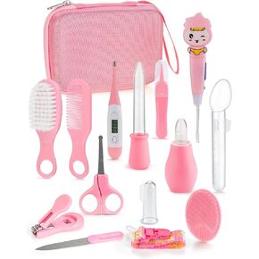 Baby Healthcare and Grooming Kit 15 in 1, Safe Baby Grooming Kit Newborn Girl Boy Essentials, Portable Baby Care Set Nursery Shower Gift for Infant Baby Registry Search (Blue)