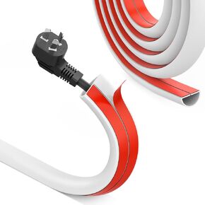 UOMTFAI Wall Cord Hider 118 Inch - Self-Adhesive Wire Cover Raceway for Walls, Flexible PVC Cable Concealer for Home and Office, W0.59 H0.39in - White