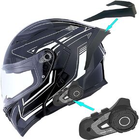1Storm Motorcycle Modular Full Face Helmet Flip up Dual Visor Sun Shield: HB89
