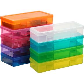 Organizing Container with Latching Lids,Stackable Plastic Empty Storage Boxes for Office,Lego,Crayon and Other Craft Projects (18 Pack-Clear)