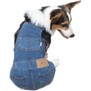 Dog Denim Jumpsuit Overalls, Dog Jeans Overalls Clothes, Puppy Costumes for Small Medium Dogs Cat