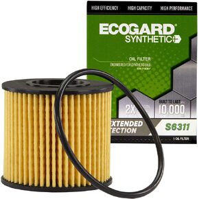ECOGARD S6311 Premium Cartridge Engine Oil Filter for Synthetic Oil Fits Toyota Corolla 1.8L 2009-2016, Prius 1.8L 2010-2017, Prius V 1.8L 2012-2017, C-HR 2.0L 2018-2020, Matrix 1.8L 2009-2014
