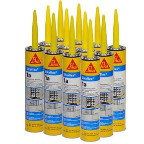 Sikaflex 1A Polyurethane Premium Grade High Performance Elastomeric Sealant, 10.3 fl oz Capacity, Black, 12 Tubes