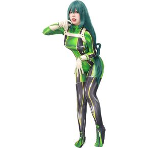 DAZCOS Womens US Size Green Bodysuit Anime Cosplay Costume