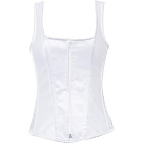 Daisy corsets womens Top Drawer White Satin Steel Boned Corset W/StrapsCorset