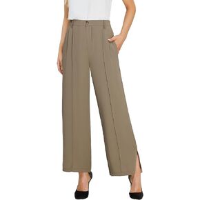 BMJL Womens Dress Pants High Waisted Wide Leg Work Pants Pleated Front Side Pocket Flowy Business Casual Pants