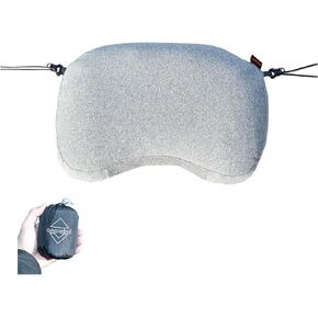 onewind Ultralight Camping Pillow, Soft Inflatable Traval Pillow Compact Compressible Lightweight Pillow Ergonomic Neck Air Pillow with Storage Bag for Backpacking Camping Hiking, Gery