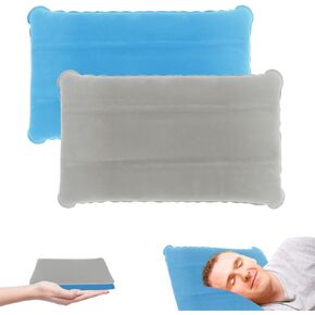 2 Pack Ultralight Inflatable Camping Pillows for Sleeping & Travel, Camp Pillow Backpacking for Sleeping, Inflatable Beach Ergonomic Pillows for Camping Hiking Home Sleeping (Gray X2)