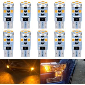 UNXMRFF - Super Bright 194 LED Bulb Amber/Yellow Canbus Error Free, T10 168 2825 W5W LED Bulbs for Interior Car Light Bulbs Dome Map License Plate Trunk Cargo Lights, (10PCS)