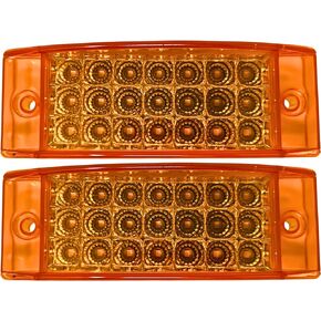 All Star Truck Parts] Qty 2 Red 6" 21 LED Side Marker Clearance Light Rectangle 12V Truck Trailer Camper Boat Marine 6x2 Rectangular Surface Mount [Sealed and Waterproof]