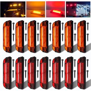 7 قطعة أضواء علامة LED العنبر + 7 قطعة أضواء LED الحمراء للشاحنات والمقطورات RV سيارة حافلة القوارب البحرية 12 فولت أضواء جانبية led in Kuwait