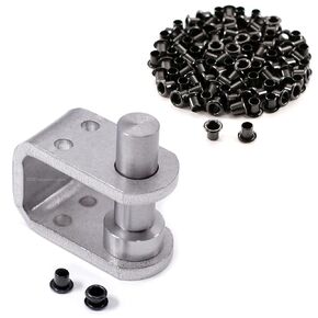 Eyelet Setting Tool & Eyelet Combo - (1) [ #8 3-Piece Eyelet Setting Tool (1/4 Inch) ] + (100) [#8-9 Black Eyelets (1/4 Inch Diameter)] - for Holster Making, Sewing, Tents, Banners, Sails, etc.