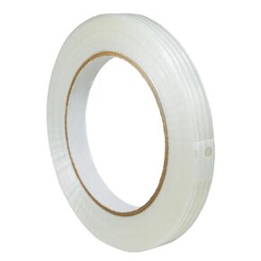 GGR Supplies Fil-810 Fiberglass Reinforced Heavy Duty Mono/Uni-Directional Filament Strapping Tape with Rubber Adhesive. 60 Yards (1, 3/4" (18mm) X 60 Yds)
