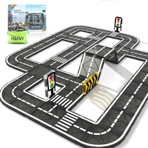 Magnetic Tiles Road Expansion Pack, STEM Magnet Building Blocks for Toddler Kids Toys, Christmas Toy Gifts for 3+ Year Old Boys & Girls, Montessori Educational Creativity-igniting Kids Toys