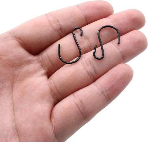 60pcs S Hooks for Hanging Plants Clothes, S-Hooks Heavy Duty, Metal S Shaped Hooks, Black S-Shaped Hook, 1.73 Inch/44mm in Kuwait