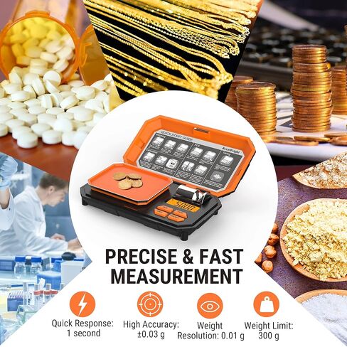 مقياس الجيب الرقمي AccuWeight 257، مقياس غرام دقيق 300 جرام × 0.01 جرام لأوقية الطعام وجرام، مقياس مجوهرات صغير محمول مع وظيفة العد، مقياس صغير للعملات المعدنية للأعشاب للطعام والمساحيق والقهوة in Kuwait