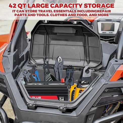 Rear Cargo Box for RZR PRO 20-24, UTV 42 QT Water Resistant Rear Cargo Storage Box for Polaris RZR Turbo R/PRO XP 4 LE 2020-2024 Accessories (OEM #2883752) in Saudi Arabia