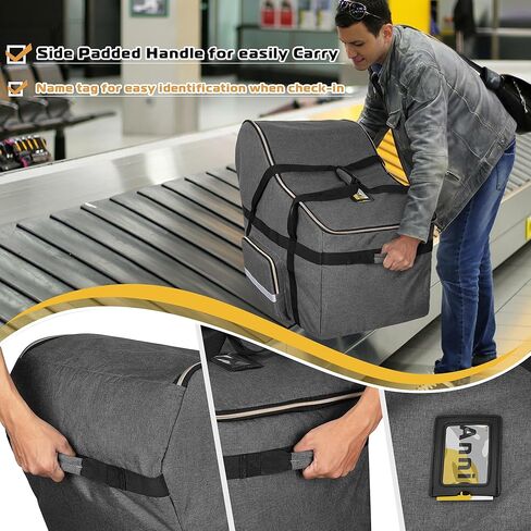 حقيبة سفر لمقعد السيارة للرضع من تيموي، حقيبة فحص بوابة مقعد السيارة، حقيبة مقعد سيارة مبطنة متوافقة مع جميع مقاعد وقاعدة السيارة نونا بيبا، أغطية حامل مقعد السيارة للسفر الجوي، رمادي in Kuwait