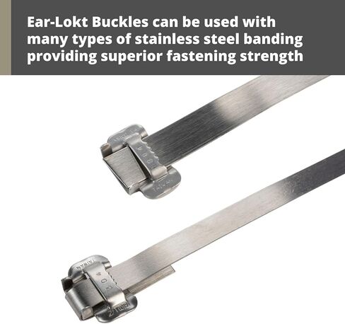 IDL Packaging 3/4" Open 304 Stainless Steel Ear-Lokt Buckles for 201/304 Stainless Banding (Pack of 50) - Rust-Resistant Heavy-Duty Banding Buckles - Closed with Hammer or Hammer Type Tool in Saudi Arabia