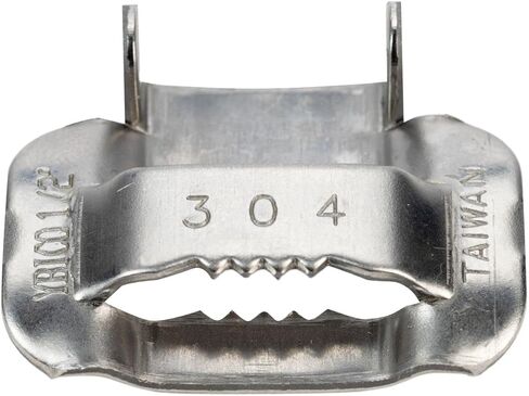 IDL Packaging 3/4" Open 304 Stainless Steel Ear-Lokt Buckles for 201/304 Stainless Banding (Pack of 50) - Rust-Resistant Heavy-Duty Banding Buckles - Closed with Hammer or Hammer Type Tool in Saudi Arabia