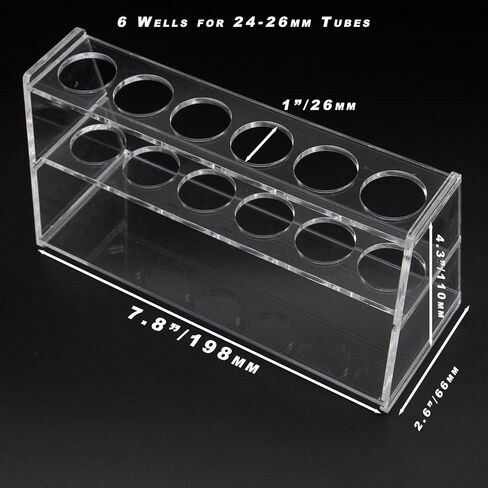 Acrylic Test Tube Holder Rack for 50ml Centrifuge Tubes Clear，Holds 21-26mm Tubes (50ml, 6 Wells) in Saudi Arabia
