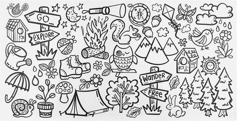 Prang Doodle & Draw Rolls من Cassie Stephens، أبيض، 58 بوصة × 30 بوصة، 4 تصميمات (1 لكل ورقة) in Saudi Arabia