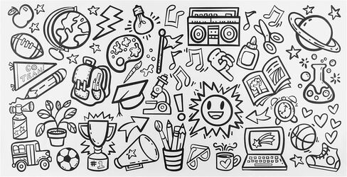 Prang Doodle & Draw Rolls من Cassie Stephens، أبيض، 58 بوصة × 30 بوصة، 4 تصميمات (1 لكل ورقة) in Saudi Arabia