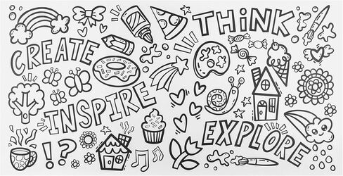 Prang Doodle & Draw Rolls من Cassie Stephens، أبيض، 58 بوصة × 30 بوصة، 4 تصميمات (1 لكل ورقة) in Saudi Arabia