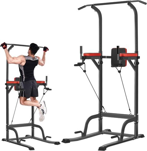 Power Tower Pull Up Workout Dip Station Adjustable Dip Stands Multi-Function Home Gym Strength Training Fitness Equipment in Saudi Arabia