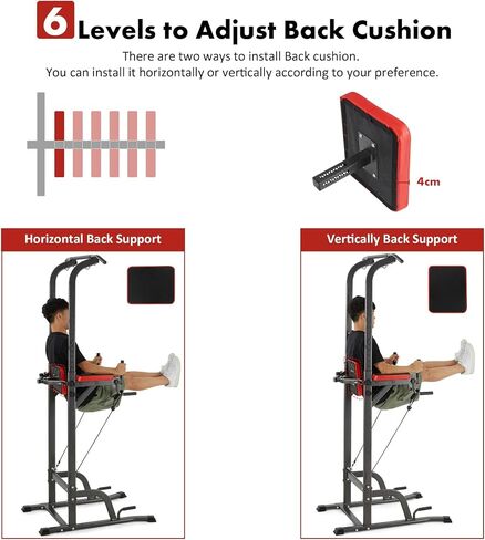 Power Tower Pull Up Workout Dip Station Adjustable Dip Stands Multi-Function Home Gym Strength Training Fitness Equipment in Saudi Arabia