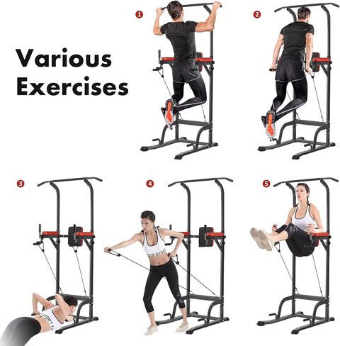 Power Tower Pull Up Workout Dip Station Adjustable Dip Stands Multi-Function Home Gym Strength Training Fitness Equipment in Saudi Arabia