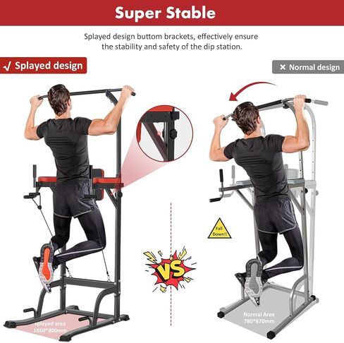 Power Tower Pull Up Workout Dip Station Adjustable Dip Stands Multi-Function Home Gym Strength Training Fitness Equipment in Saudi Arabia