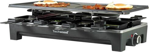 شواية طاولة راكليت، شواية كهربائية داخلية من تيكوود، شواية شواء كورية، لوحة شواء غير لاصقة 2 في 1 قابلة للإزالة، تسخين سريع 1500 واط مع 8 مقالي تذوب الجبن، مثالية للحفلات والمرح العائلي in Kuwait