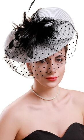 Cizoe Fascinators for Women Kentucky Derby Headpiece Tea Party Hats with Veil Wedding Headware Bridal Headpiece in Saudi Arabia
