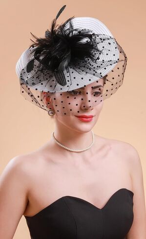 Cizoe Fascinators for Women Kentucky Derby Headpiece Tea Party Hats with Veil Wedding Headware Bridal Headpiece in Saudi Arabia