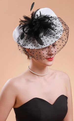 Cizoe Fascinators for Women Kentucky Derby Headpiece Tea Party Hats with Veil Wedding Headware Bridal Headpiece in Saudi Arabia