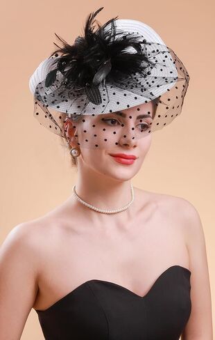 Cizoe Fascinators for Women Kentucky Derby Headpiece Tea Party Hats with Veil Wedding Headware Bridal Headpiece in Saudi Arabia