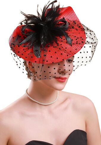 Cizoe Fascinators for Women Kentucky Derby Headpiece Tea Party Hats with Veil Wedding Headware Bridal Headpiece in Saudi Arabia