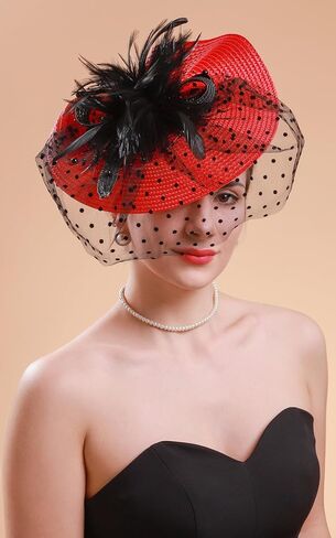 Cizoe Fascinators for Women Kentucky Derby Headpiece Tea Party Hats with Veil Wedding Headware Bridal Headpiece in Saudi Arabia
